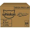 Image de WHISKAS Repas pour Chat - 84 Sachets Fraîcheur de 85g - Pâtée pour Chat Adulte en Gelée - Duo Terre & Mer (4 Variétés) - Nourriture Humide Complète & Equilibrée, 84x85g