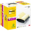 Image de Post-it® Distributeur Z-Notes PRO Noir avec feuilles adhésives ultra Jaune canard 76mm - Lot de 90