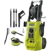 Image de RYOBI - Nettoyeur Haute Pression 1800 W - 140 Bars - 420 L - Flexible 6 m - Enrouleur - réservoir détergent intégré - Lance Vario & Turbo - Brosse Multi-Surfaces - Brosse rotative - RY140PWA-P