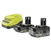 Image de RYOBI Pack Chargeur Rapide 18V 2,0A + Batterie Lithium+ 4,0Ah + Batterie 2,0Ah One+    RC18120A-242X   Indicateur 4 LED, Cellules Antichoc, Protection Surchauffe, 100% Compatible Outils One+
