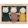 Image de KALOO, Stimuli, Set de 3 Doudous Sensoriels Chats, Dès la Naissance | 3 Doudous Chats Sensoriels pour Bébé : Bruissant, Lourd et Léger, Textures Variées, Imprimés Contrastés et Rubans d'Attache