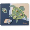 Image de Hauck Puzzle N Sort Puzzle Bebe, Jouet Bébé 1 an, Puzzle Encastrement Bois FSC, Formes Animaux, Stimulation Motricité Fine et Coordination  il-Main, Couleur, Tortue