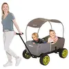 Image de Hauck Chariot de Transport Eco Mobil avec Toit Pare-Soleil, pour Deux Enfants à Partir de 2 Ans, Charge Admissible 50 kg, Stable, Pliable, Frein d'Arrêt, Timon Suspendu et Amovible, Forest
