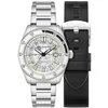 Image de Spinnaker Fleuss SP-5118 Montre automatique pour homme avec bracelet en acier inoxydable massif 43 mm, Blanc brillant