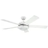 Image de 78017 Ventilateur de plafond d'intérieur à cinq pales et une lampe Comet de 132 cm, finition en étain foncé avec verre dépoli