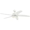 Image de 72070 Ventilateur de Plafond D’Intérieur à Cinq Pales Bendan LED 132 cm, Finition en Blanc avec Accents Martelés, Kit D Éclairage LED à Variateur avec Verre Opale Dépoli, Télécommande Incluse