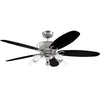 Image de 72559 Ventilateur de plafond d'intérieur à cinq pales et cinq lampes Arius de 132 cm, finition chrome avec verre opale dépoli