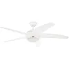 Image de 72140 Ventilateur de plafond d'intérieur à cinq pales et une lampe Bendan de 132 cm, finition blanc avec verre opale dépoli