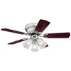 Image de Westinghouse Lighting 7207340 Contempra Trio, Ventilateur de Plafond avec Lampe intégrée Métal, E27, 37 W, Nickel brossé