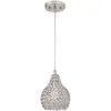 Image de Westinghouse Lighting 61037 Luminaire suspendu d'intérieur à une Lampe, Finition Nickel Brossé avec Abat-jour à Fleuron Cristallin