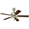 Image de Westinghouse Lighting 7211440 Kingston, Ventilateur de Plafond avec Lampe intégrée Métal, GU10, Aluminium brossé, 105 cm