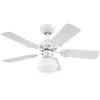 Image de 78704 Ventilateur de plafond d’intérieur blanc de 90 cm Princess Radiance II, kit d éclairage avec dôme en verre opale dépoli