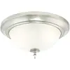 Image de 63056 Luminaire de plafond de 33 cm à montage à ras d'intérieur, finition nickel brossé avec verre dépoli