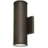 Image de 63157 Luminaire mural d'extérieur, Lampe en plongée et contreplongée à LED gradable, finition bronze huilé avec panneaux de verre dépoli