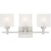 Image de Westinghouse Lighting 63040 Luminaire mural d'intérieur Alexander à trois lampes, finition nickel brossé avec verre tempéré blanc ondulé