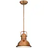 Image de Westinghouse Lighting 63084 Luminaire suspendu d'intérieur Boswell à une lampe, finition cuivre lavé avec verre prismatique
