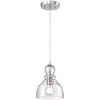 Image de Westinghouse Lighting 63564 Luminaire suspendu d'intérieur à une lampe, finition cuivre lavé avec verre granuleux clair, Nickel Brossé