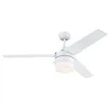 Image de Westinghouse Lighting 7316640 Ventilateur de plafond intérieur/extérieur Riverton blanc mat de 132 cm, luminaire avec verre opale dépoli