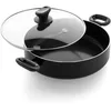 Image de GreenPan Torino Sauteuse avec Couvercle de 28 cm/4,2 Litre Antiadhésive en Céramique Sain, Sans PFAS, Compatible avec l'Induction, Résistante au Lave-vaisselle, Va au four jusqu'à 160°C, Noir