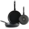 Image de GreenPan Torino Set de Poêles à Frire Antiadhésive 3 pièces en Céramique Saine, 20 cm, 24 cm & 28 cm, Sans PFAS, Induction, Va au four jusqu'à 160°C, Lavable au lave-vaisselle, Noir