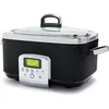 Image de GreenPan Elite 8-in-1 Mijoteuse Programmable 6L, Couvercle et Plateau Amovible Lavable au Lave-Vaisselle, Céramique Non-Adhérente Saine Sans PFAS, Cuisson, Sauté, Panier Vapeur, Rôtissage, Noir