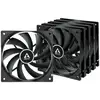Image de Arctic ARCTIC F12 - Rev 3 - Gehäuselüfter - 120 mm - Schwarz (Packung mit 5) Ventilateur pour PC noir (l x H x P) 120 x 25 x 120 mm