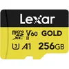 Image de Lexar GOLD Carte Micro SD 256Go, carte mémoire flash microSDXC UHS-II, carte microSD V60, U3, A1, C10, lecture jusqu'à 280Mo/s, pour drone/caméra d'action/appareil de jeu UHS-II (LMSGOLD256G-BNNNG)