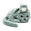 Image de Les DÉGLINGOS - PTIPOTOS   Miaou Le Chat Maman bébé   Peluche Toute Douce   idéal Cadeau Naissance - Vert Menthe   33cm