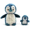 Image de PTIPOTOS by Les DEGLINGOS - GLISSOU Le Pingouin Maman & Bebe - Peluche Ultra Douce 2 en 1 - Cadeau Naissance Anniversaire Noel - 24CM - Bleue ET Blanche