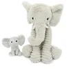 Image de Les PTIPOTOS by Les DEGLINGOS - Peluche Maman Bebe - Toute Douce - Cadeau Naissance Anniversaire Noel - DIMOITOU L'ELEPHANT Maman & Bebe - 24CM - Gris Clair