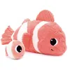 Image de PTIPOTOS by Les DEGLINGOS - BIGOU Le Poisson Clown Maman/Bebe - Peluche Ultra Douce - Cadeau Naissance Anniversaire Noel - 38CM - Corail, Bleu Aqua