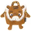 Image de Les Déglingos - Sac à Dos velours - Speculos le tigre - Ultra Doux - Peluche - Sac crèche ou nounou - Convient dès 18 mois - Cadeau bébé - Ocre