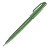 Image de Pentel Arts Brush Sign Pen SES15C-D2X, Feutre pinceau, Vert olive (Lot de 2)