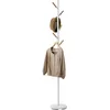 Image de Yamazaki 2814 PLAIN Coat Hanger, white, Steel/Wood, 28 x 28 x 177 cm
