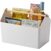 Image de Yamazaki 3465 FAVORI Storage Box, white, Polypropylene / Wood, 37 x 21 x 24 cm