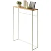 Image de YAMAZAKI Tower Console d'entrée, en Acier avec Plateau en Bois - pour Couloir, Table de Salon, Fine et étroite - 60 x 18,5 x 80,5 cm, Design Japonais, Blanc