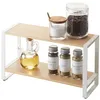 Image de YAMAZAKI 7816 Tosca 2Tiered Kitchen Rack, White, Steel/Wood, 33 x 12 x 19 cm