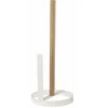 Image de Yamazaki 7819 Tosca Porte essuie-Tout Rond, Blanc, Acier/Bois, Minimaliste, 11 x 11 x 26,5 cm (L x L x H)