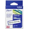 Image de Etiquette Brother TZe, TZ TZe-161 plastique Couleur de ruban: transparent Couleur de police:noir 36 mm 8 m