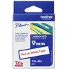 Image de Ruban détiquetage Brother TZe, TZ TZe-222 PET Couleur de ruban: blanc Couleur de police:rouge 9 mm 8 m