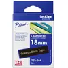 Image de Ruban détiquetage Brother TZe, TZ TZe-344 PET Couleur de ruban: noir Couleur de police:or 18 mm 8 m