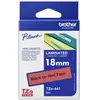 Image de Ruban détiquetage Brother TZe, TZ TZE441 PET Couleur de ruban: rouge Couleur de police:noir 18 mm 8 m