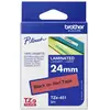 Image de Etiquette Brother TZe, TZ TZe-451 PET Couleur de ruban: rouge Couleur de police:noir 24 mm 8 m