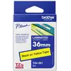 Image de Etiquette Brother TZe, TZ TZe-661 plastique Couleur de ruban: jaune Couleur de police:noir 36 mm 8 m