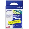 Image de Ruban détiquetage Brother TZe, TZ TZe-C51 PET Couleur de ruban: jaune signal Couleur de police:noir 24 mm 5 m