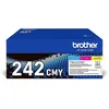 Image de Brother TN-242CMY Multipack de 3 Toners Cyan/Magenta/Jaune Capacité 1400 Pages pour DCP-9017CDW, -9022CDW, HL-3142CW, -3152CDW, -3172CDW, MFC-9142CDN, -9332CDW, -9342CDW,