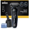 Image de Braun Rasoir Electrique Homme Series 5 52-B7200CC Bleu, Etanche, Lames Flexibles Pour Raser Doucement Le Visage et La Barbe, 2 Modes De Rasage, Coffret Avec Station et Brosse De Nettoyage