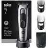 Image de Braun Tondeuse Electrique Homme, à Cheveux, Series 5 HC7590, Grise   Lavable, sans Fil, Batterie Rechargeable, Coffret avec 2 Sabots et 17 Longueurs, Lames Affutées