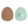 Image de mushie Lot de 2 Brosses de Massage - Naturel & Cambridge Blue