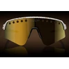 Image de Lunettes vélo Oakley Sutro Lite Sweep Mathieu Van der Poel Signature Series Red Gold Splatter - Prizm 24K blanc